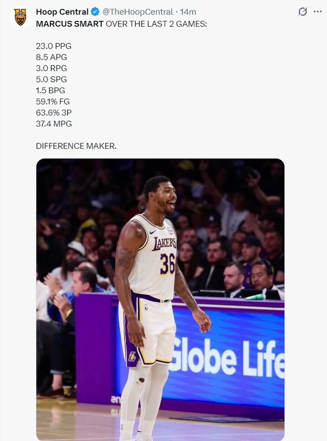 湖人逆转火箭终结系列赛 斯玛特爆发成关键先生